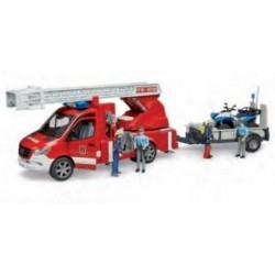Bruder 2673 Camion pompier Mercedes Benz Sprinter avec échelle, pompe à eau  et module son et lumière